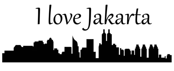 Jakarta Stad Silhouet Gekleurde Achtergrond — Stockvector