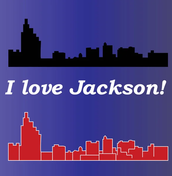 Jackson Silhouette Ville Sur Fond Coloré — Image vectorielle