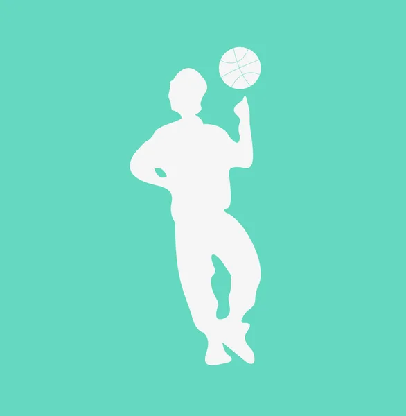 Basketballspieler Silhouette Auf Farbigem Hintergrund — Stockvektor