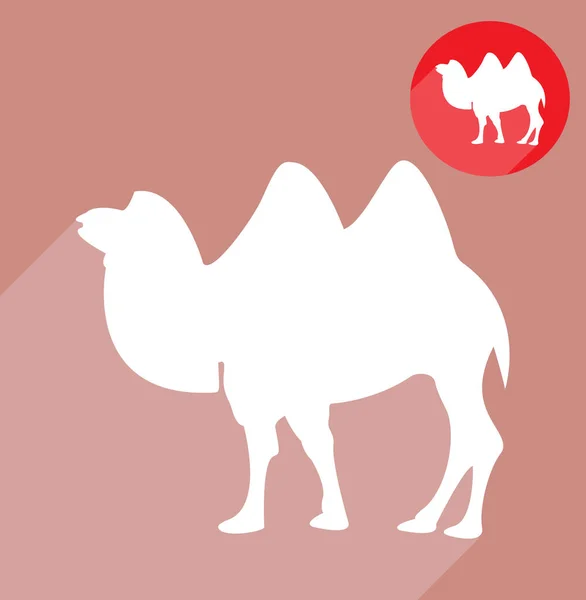 Silueta Camello Sobre Fondo Color — Archivo Imágenes Vectoriales