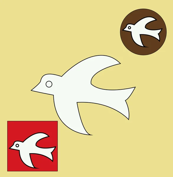 Reihe Von Vogelsymbolen Einfach Vektorillustration — Stockvektor