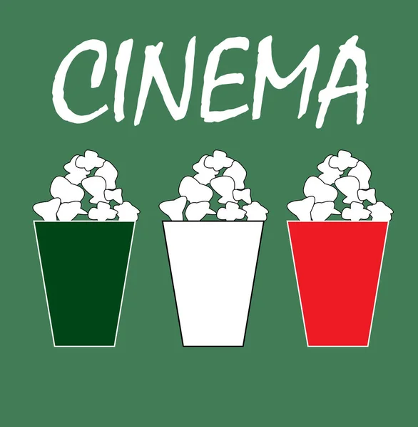 Popcorn Auf Farbigem Hintergrund Einfache Vektorillustration — Stockvektor