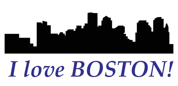 Boston Architecture Silhouette Colored Background — Stock Vector