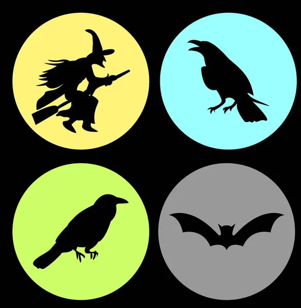 Plantilla Tarjeta Halloween Ilustración Vector Simple — Archivo Imágenes Vectoriales