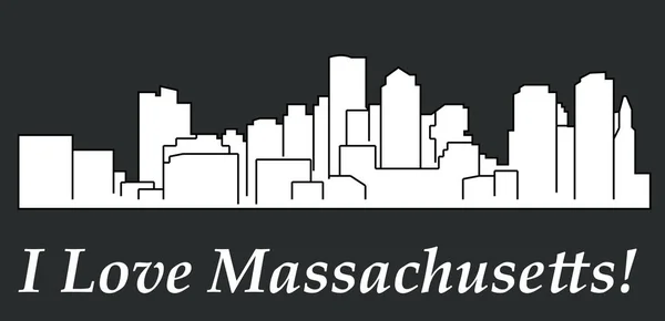 Boston Architecture Silhouette Colored Background — Stock Vector