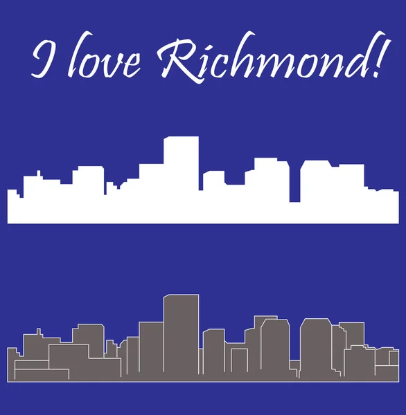 Richmond City Silhouette Colored Background — Stock Vector