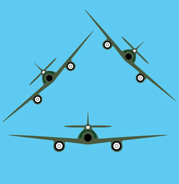 Navy Plane Color Background Simple Vector Illustration — Stock Vector