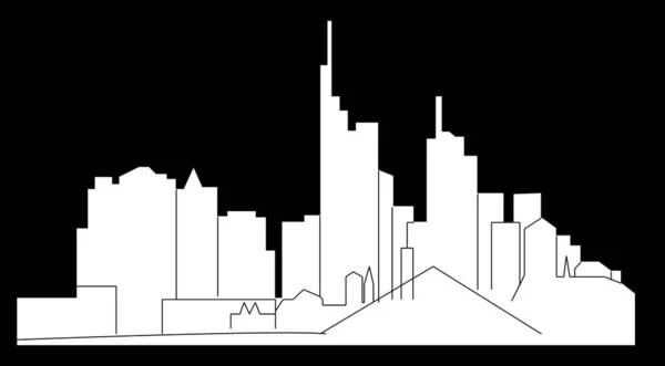 Silhueta Cidade Plana Ilustração Vetorial Simples — Vetor de Stock