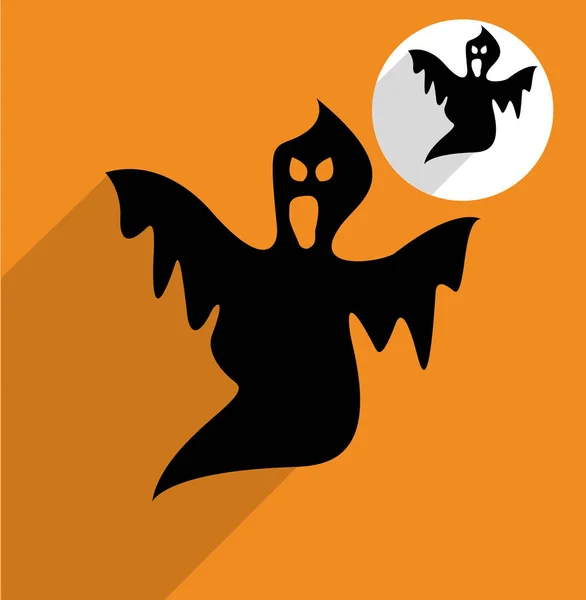 Plantilla Tarjeta Halloween Ilustración Vector Simple — Archivo Imágenes Vectoriales