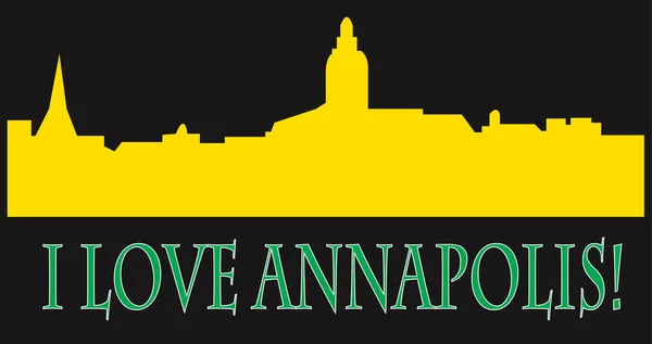 Annapolis City Silhouette Colored Background — Stock Vector