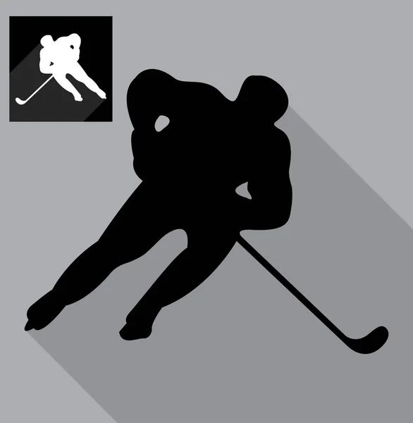 Hockey Players Silhouette Color Background — Stock Vector