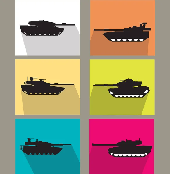 Panzer Auf Farbigem Hintergrund Einfache Vektorillustration — Stockvektor