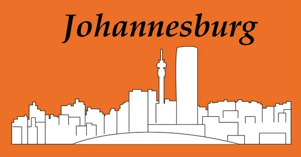Johannesburg City Silhouette Colored Background — Stock Vector