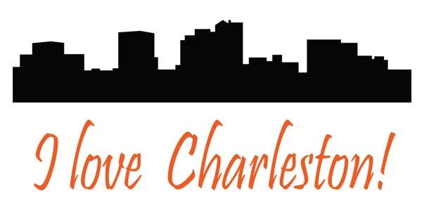 Charleston City Silhouette Colored Background — Stock Vector
