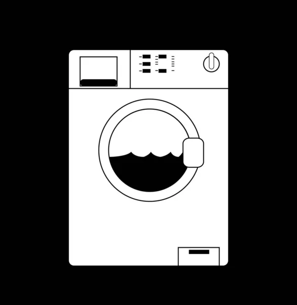 洗衣机在颜色背景 简单的向量例证 — 图库矢量图片