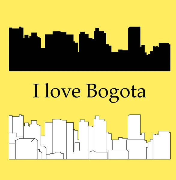 在彩色背景上的博戈塔城市剪影 — 图库矢量图片