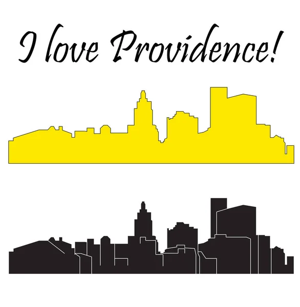 Providence City Silhouette Colored Background — Stock Vector