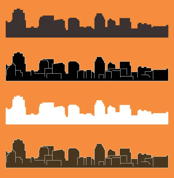 Salt Lake City Silhouet Gekleurde Achtergrond — Stockvector