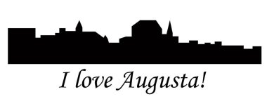 Augusta şehir silueti renkli arka plan üzerinde 