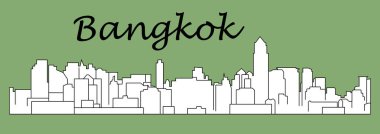 Bangkok şehir silueti renkli arka plan üzerinde 