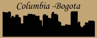Bogota şehir silueti renkli arka plan üzerinde 