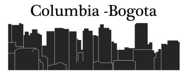 Bogota şehir silueti renkli arka plan üzerinde 