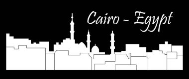 Kahire şehir silueti renkli arka plan üzerinde 