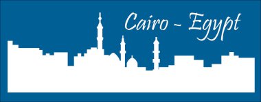 Kahire şehir silueti renkli arka plan üzerinde 