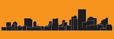 Lagos şehir silueti renkli arka plan üzerinde 