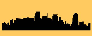 Miami şehir silueti renkli arka plan üzerinde 