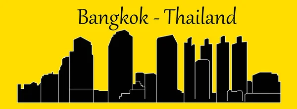 Bangkok Stadt Silhouette Auf Farbigem Hintergrund — Stockvektor