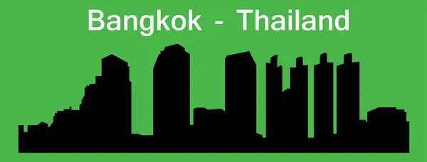 Bangkok Stad Silhouet Gekleurde Achtergrond — Stockvector