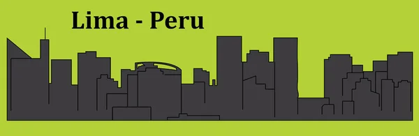 Silueta Ciudad Lima Sobre Fondo Color — Vector de stock