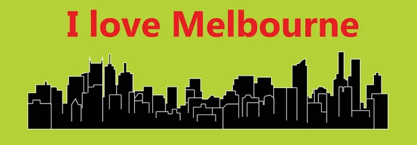 Melbourne Cidade Silhueta Fundo Colorido — Vetor de Stock