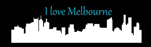 Melbourne Cidade Silhueta Fundo Colorido — Vetor de Stock