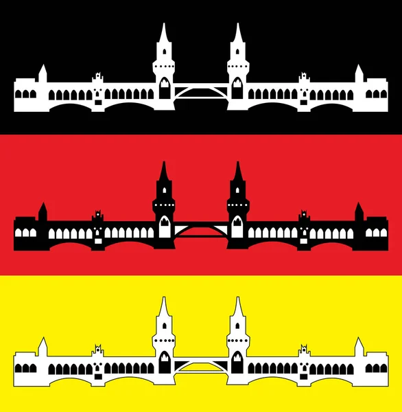 Berlin Város Sziluettje Színes Háttérrel — Stock Vector