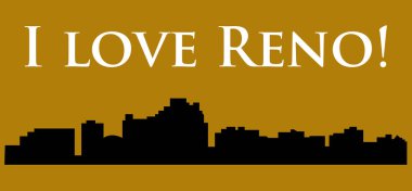 Reno şehir silueti renkli arka plan üzerinde 