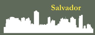 Salvador şehir silueti renkli arka plan üzerinde 