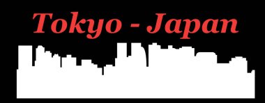 Tokyo şehir silueti renkli arka plan üzerinde 