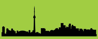 Toronto şehir silueti renkli arka plan üzerinde 