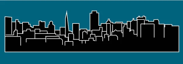San Francisco Silhouette Ville Sur Fond Coloré — Image vectorielle