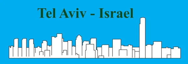 Silueta Tel Aviv Sobre Fondo Color — Vector de stock