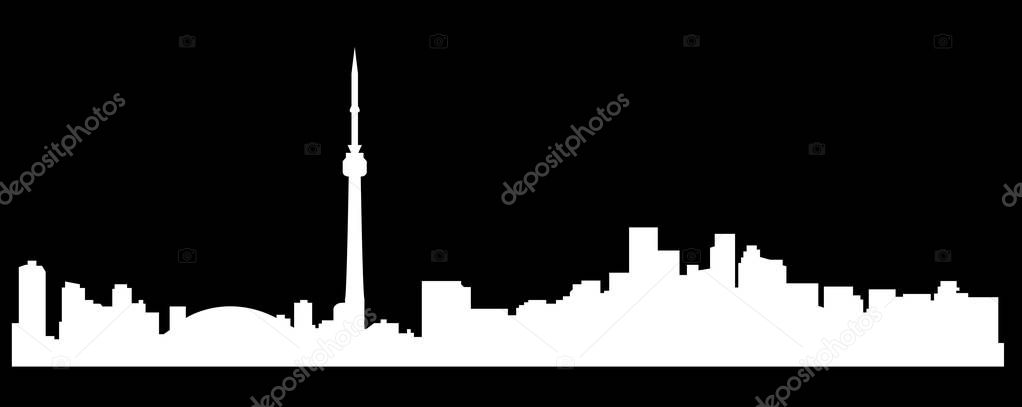 Toronto city silhouette on colored background 