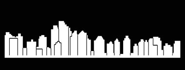 düz şehir silueti, basit vektör çizim 
