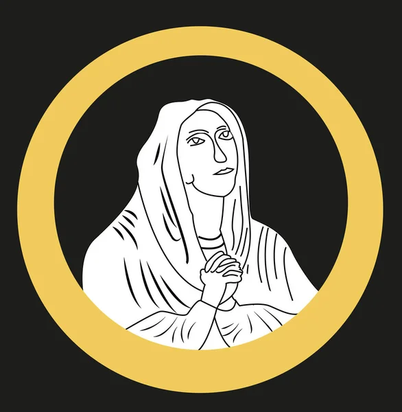 Мария Цветном Фоне Простая Векторная Иллюстрация — стоковый вектор