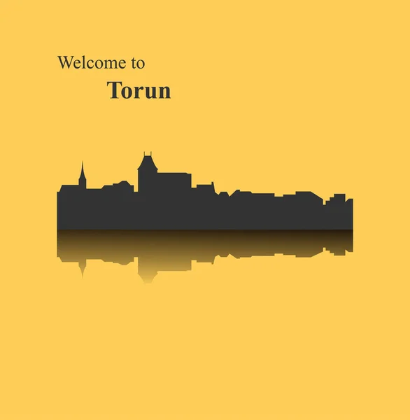 Torun Silhouette Ville Sur Fond Coloré Illustrations De Stock Libres De Droits