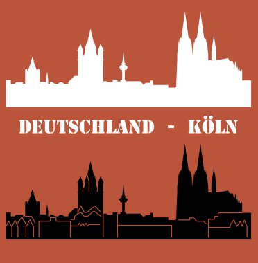 düz şehir siluetleri, basit vektör çizim seti 