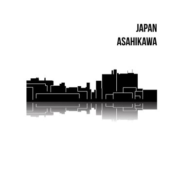 düz şehir silueti, basit vektör çizim 