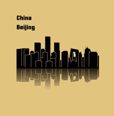 düz şehir silueti, basit vektör çizim 