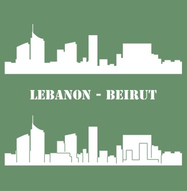 düz şehir siluetleri, basit vektör çizim seti 